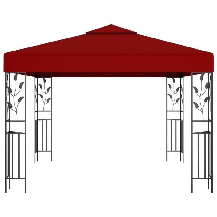 Tonnelle de Jardin Barnum - Belvédère 3x3 m Rouge bordeaux