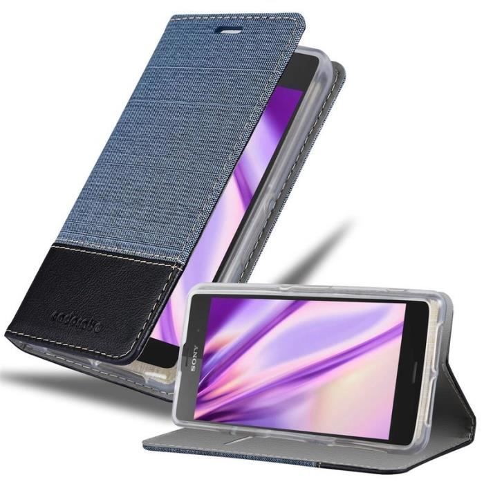 Cadorabo Coque pour Sony Xperia Z2 COMPACT en BLEU FONCÉ NOIR