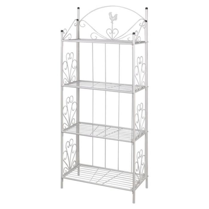 Étagère carrée pour plantes en blanc