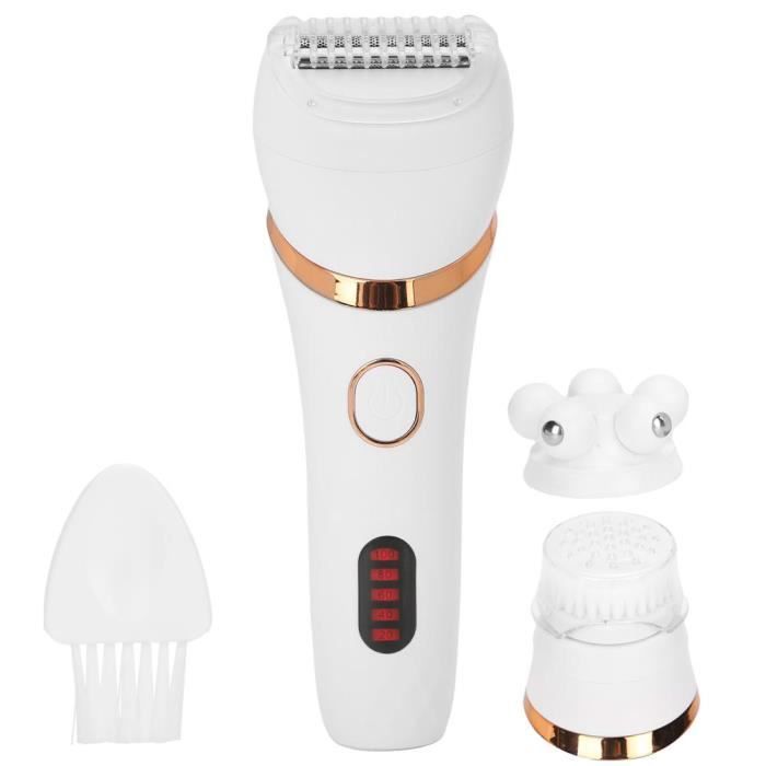 Akozon rasoir à cheveux pour femmes Épilateur électrique 3-en-1 pour femmes Rasoir à cheveux rechargeable USB Masseur de brosse