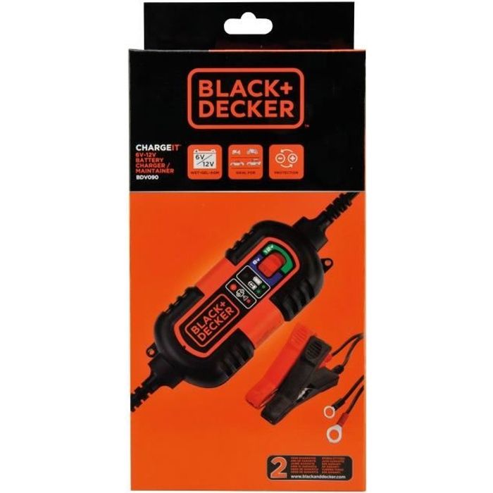 Black + DECKER BDV090 Chargeur/ Mainteneur de Batterie - 6V-12V