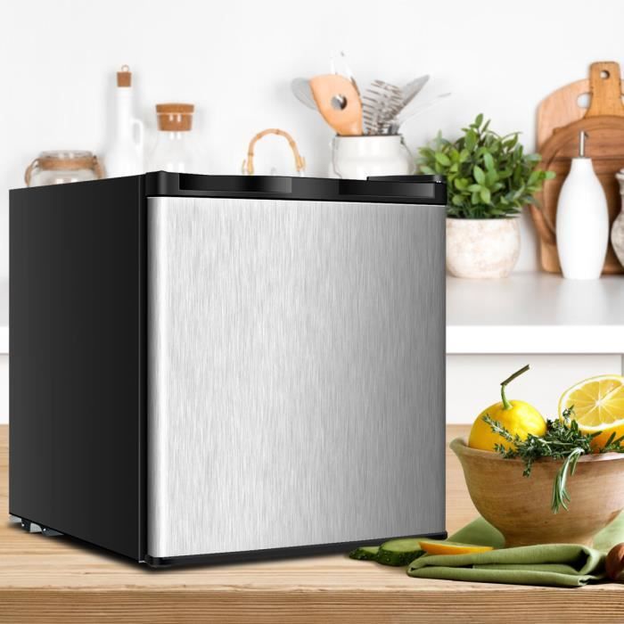 DREAMADE Mini Congélateur 32L Silencieux avec Porte Réversible, Température Réglable -22℃ à -14℃, Pieds et Étagères Réglables, Noir