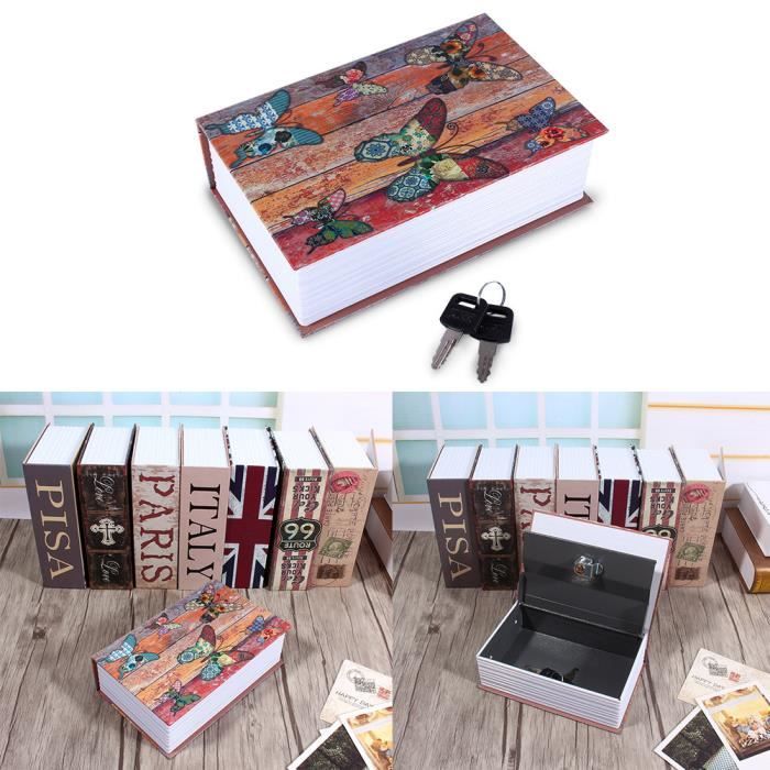 Coffre-fort secret livre dictionnaire cachette antivol sécurité + 2 Clé(TYPE D)