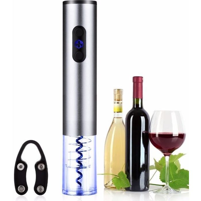 Letouch Tire Bouchon Electrique Automatique, Décapsuleur Électrique, Ouvre Bouteille Vin - Argent