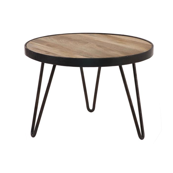 Miliboo - Table basse ronde design industriel 50x35 cm ATELIER