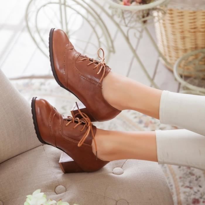 richelieu-Pure Color talon pais Talon bas de R...