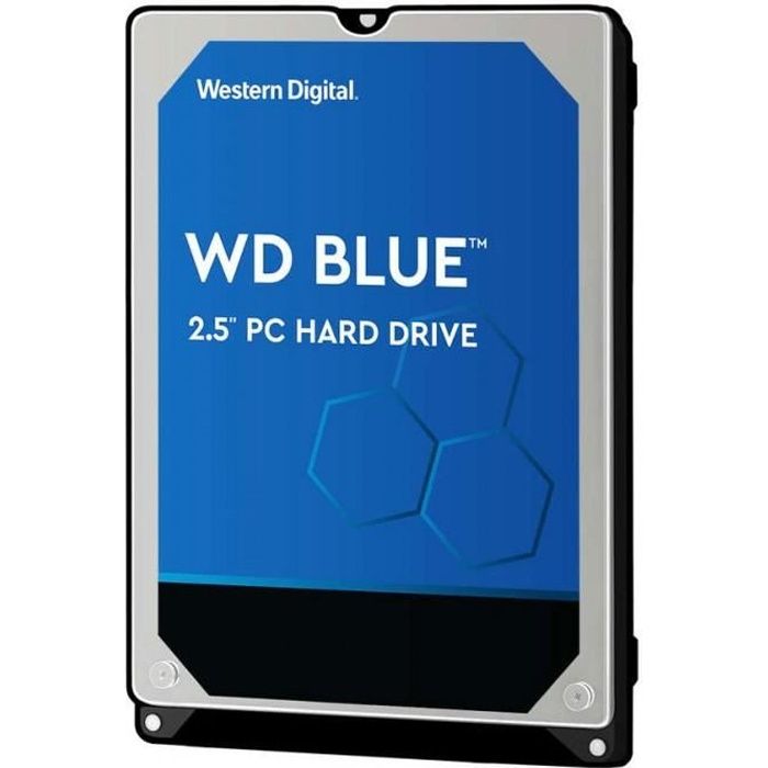 ,Western Digital WD Blue Mobile 2 To - Disque dur 2.5,, 1 To 7 mm 5400 RPM 128 Mo Serial ATA III 6 Gb/s (bulk),