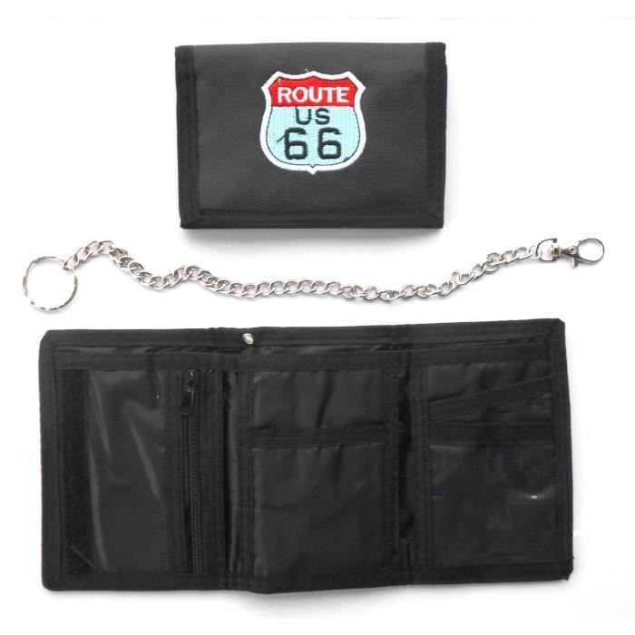 PORTEFEUILLE ROUTE 66 US ETATS UNIS AMERICAIN BIKER MOTARD No bandana écharpe drapeau maillot fanion casquette ...