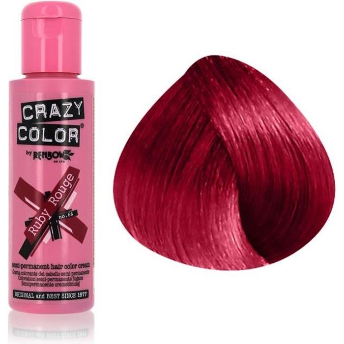 Crazy Color by Renbow - Coloration semi-permanente 66 - Rouge Rubis - 100ml