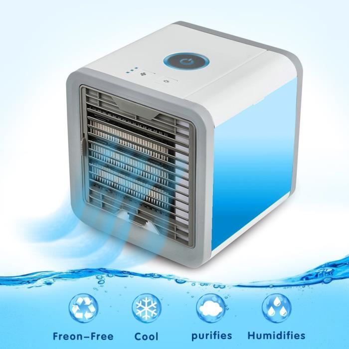 mini refroidisseur d'air 3-en-1 portatif, humidificateur et purificateur, ventilateur de climatiseur de bureau avec