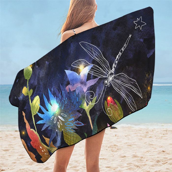 Serviette De Plage 3D Pour Chaise Longue Avec Poches, Motif