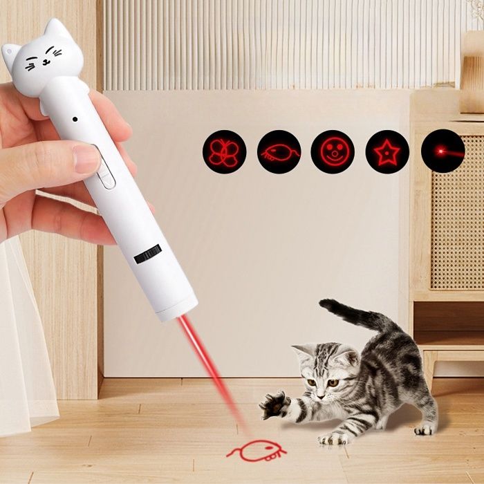 Comparer les prix de Jouet Chat 5 motifs Rechargeable USB Jouets laser pour chats avec pointeur lumineux LED