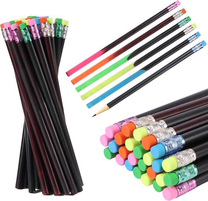 Lot de 30 Étuis de Crayons de Couleur 180 Crayons en Bois Multicolores pour Dessin,esquisse,Coloration, - Beaux-Arts et Loisirs créatifs