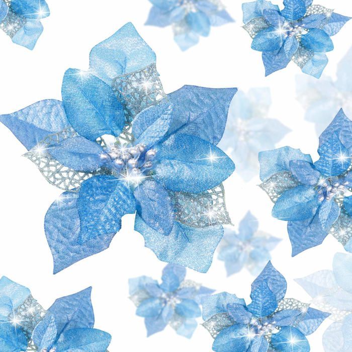 16 Branches Artificielles Pailletées Pour Décoration Noël - 43 Cm, Avec Ficelle, Pour Sapin, Couronne, Guirlande - 12