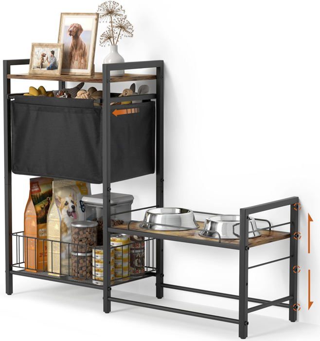 Comparer les prix de Gamelle Pour Chien Support Gamelle Chien Surelevee,Gamelle Pour Chien Surélevée Avec Panier Poubelle Jouets Pour Chien Gamelle Eau