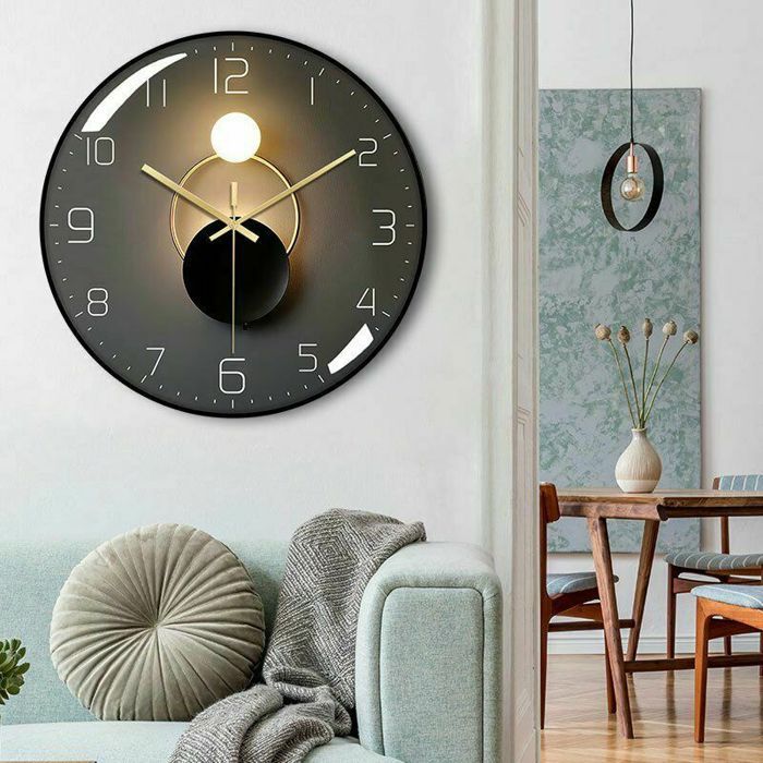Horloge Murale Radio-Pilotée 30cm - Réglage Auto Heure - Grands Chiffres - Pour Cuisine Ou Bureau