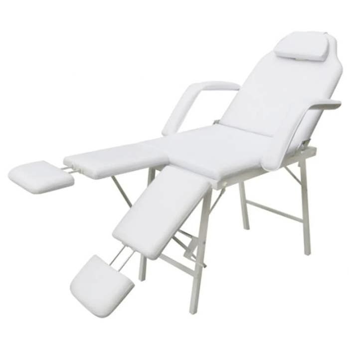 Fauteuil de Salon-Chaise-Fauteuil pour traitement facial Similicuir 185x78x76 cm Blanc SHL62831