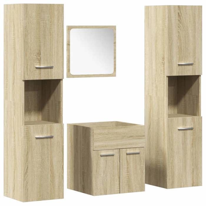Bonne qualité - Mobilier Ensemble de meubles de salle de bain 4 pcs Salle de bain et WC - BONNIE - chêne sonoma DECO M4584115