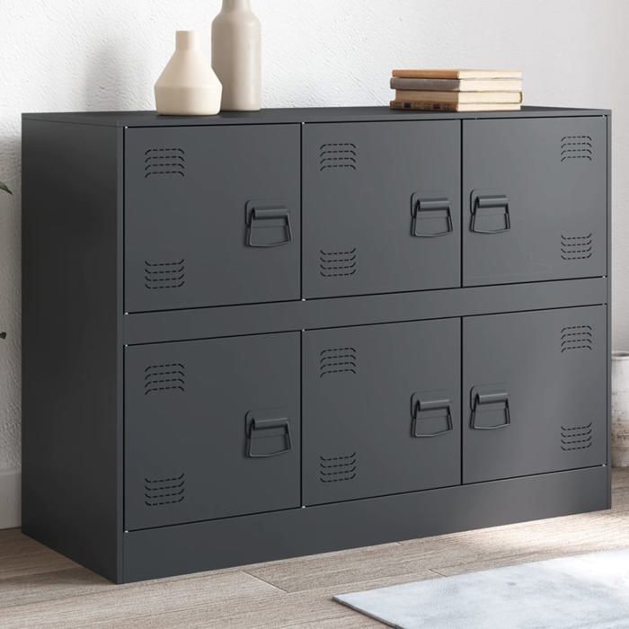 SALE 2025Meuble bas bahut vaisselier - Buffet anthracite 99x39x73 cm acier2378 Kg 9229