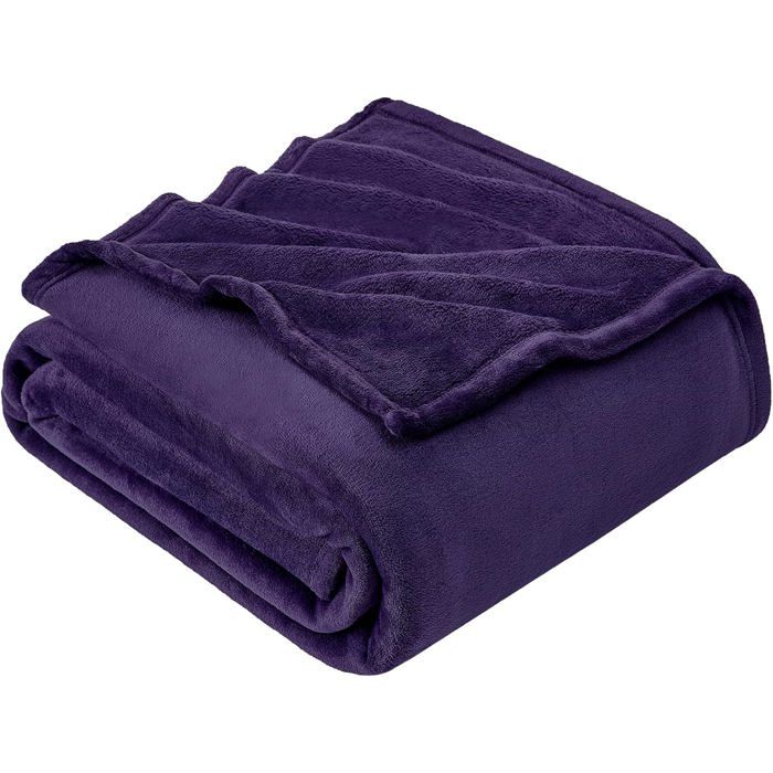 Plaid Canape Couverture Polaire Violet 150x200 Couvre Lit 2 Personnes Plaid Canapé Flanelle Doux et Chaud
