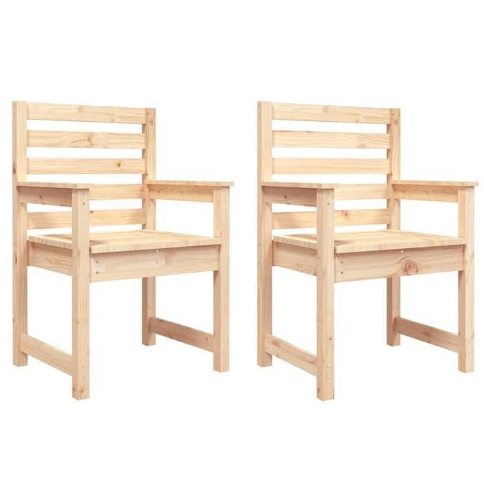 (SOLDES JUILLET)Chaises de jardin 2 PCS - UU - Scandinave Fauteuil salon - 60x48x91 cm bois massif de pin FR1824053