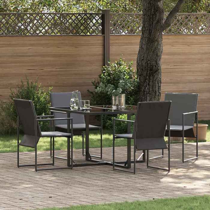 vidaXL Ensemble de salle à manger pour jardin 5 pcs Acier - vue 2