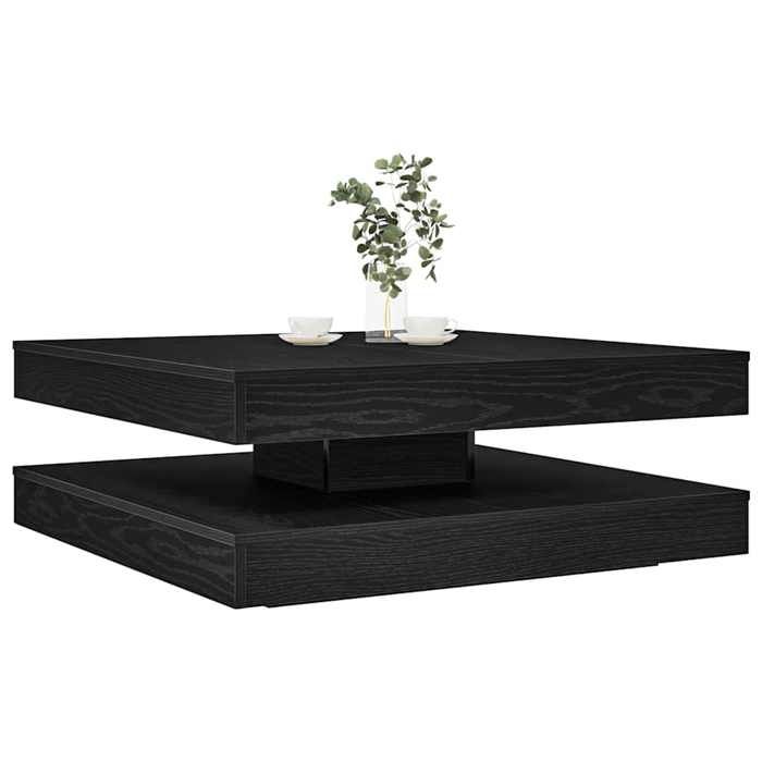 (ON SALE)Table Basse de Salon - Table à thé rotative à 360 degrés - Chêne noir - 90x90x345 cm EU428886