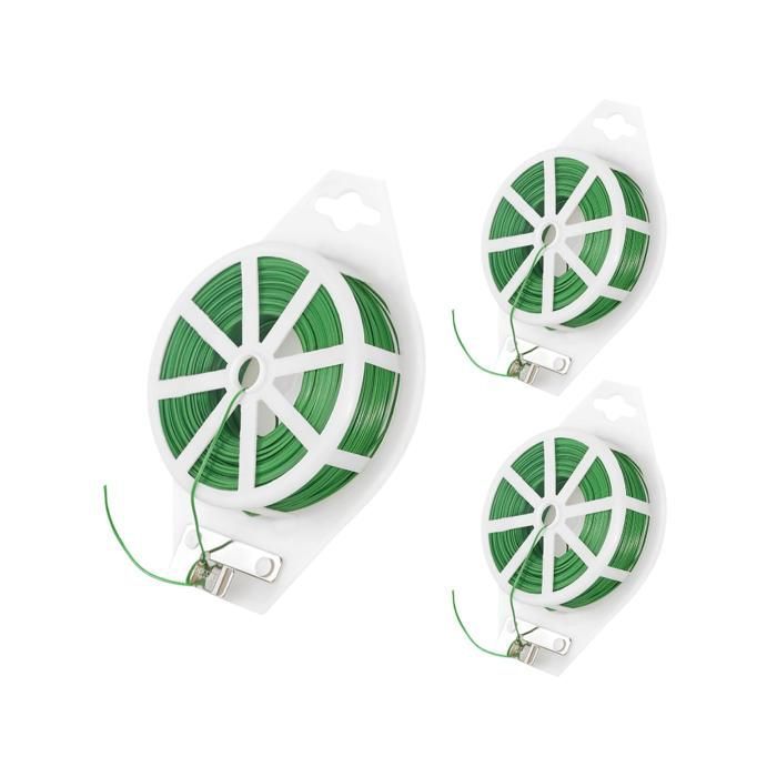 Fil Floral Galvanisé Vert 0.7mm X 35m - Lot De 5 Rouleaux Avec Ciseaux Pour Jardinage Et Bricolage
