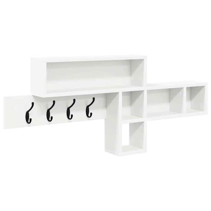 HSF®Porte-manteau mural - Étagère Rangement pour salon - Blanc 100 x 12 x 43 5 cm Bois dingénierie cpw7704297