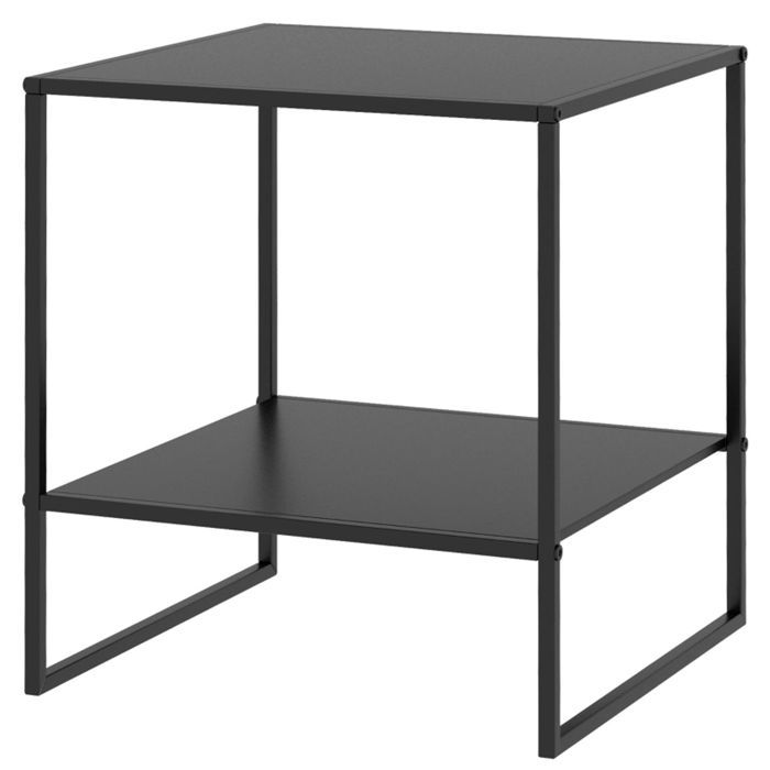 Table basse - SOGEU - Modèle 40 cm - Noir - Acier - Étagère ouverte