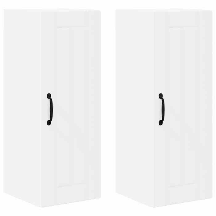 BEL-ACHAT* Meuble de stockage Moderne - design bas - Colonne de cuisine avec étagère 2 pcs Blanc 30x31x80cm @Promo1233923