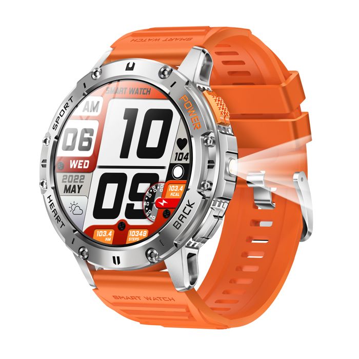 Montre intelligente pour hommes - RNCYN - K65 - 530mAh - Orange - Résistant à leau 3BAR - Verre