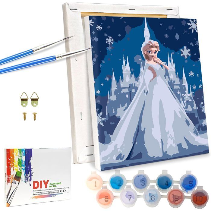 QDUODUO La Reine des Neiges Peinture par Numéro Enfants Adultes, 40x50cm Dessin Animé Reine des Neiges Paint by Numbers avec Toile Pinceaux Pigments Acryliques, Grand Kit de Peinture DIY Ensemble QDUODUO La Reine des Neiges Peinture par Numéro Enfants Adultes, 40x50cm Dessin Animé Reine des Neiges Paint by Numbers avec Toile Pinceaux Pigments Acryliques, Grand Kit de Peinture DIY Ensemble