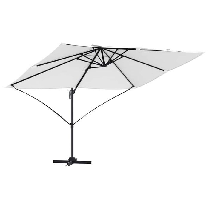 Parasol déporté inclinable - vidaXL - Sable - Polyester anti-UV - 251x352x260 cm - Cadre en aluminium