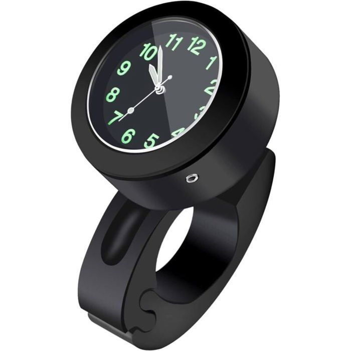 Horloge Étanche pour Guidon de Vélo ou Moto Universelle 7/8–1 Montre Lumineuse Noir