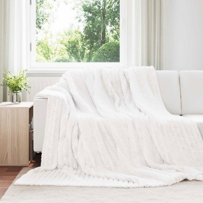 Couverture (plaid) - VIDAXL - Lot 6 - Blanc - 240 x 220 cm - Toison synthétique