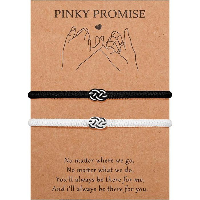 2PCS Bracelet Couple XJYDNCG Nylon Tressé Cœur Éternel Ajustable