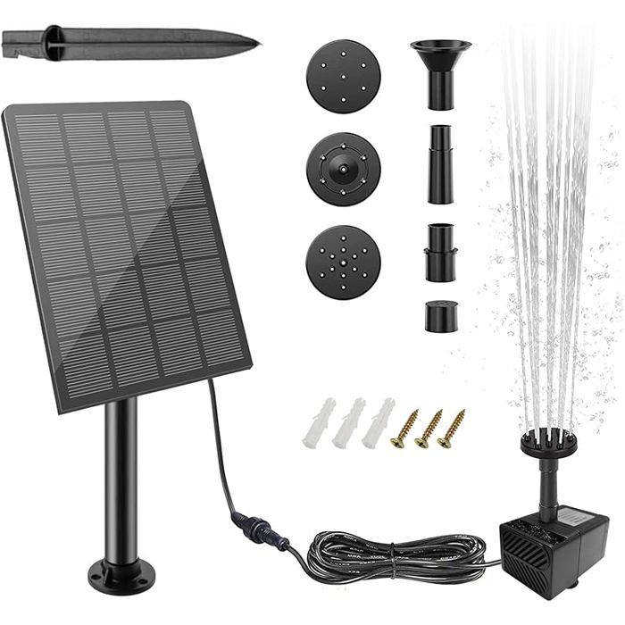 Fontaine Exterieure De Jardin Solaire Cascade Solar Exterior 2.5w Bomba De Agua Solar Para Estanque Fuente Solar Bateria Diy
