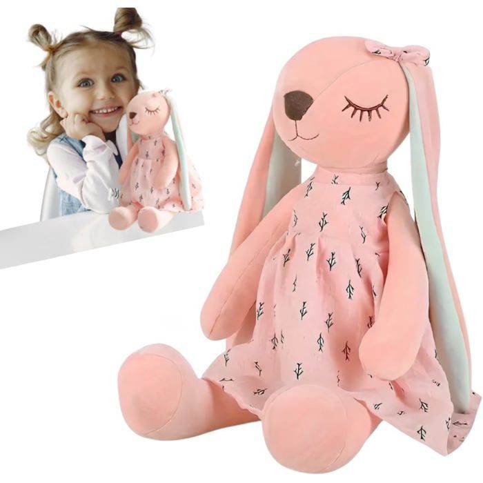 Peluche Lapin Douce 35cm - Peluche apaisante - doudou pour enfant- peluche pour enfant - Peluche cadeau- peluche rose - doudou fille