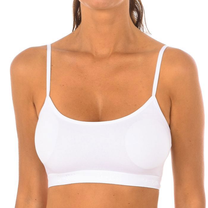 Soutien-gorge de sport en bambou pour femme Q708-Blanc