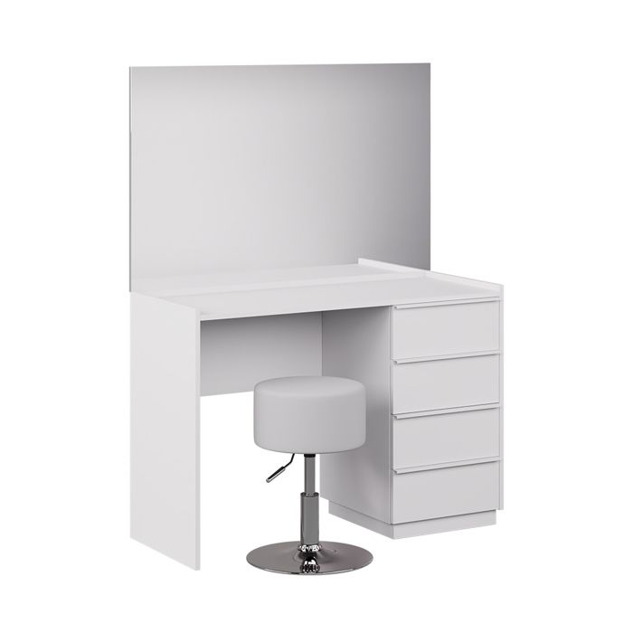 Coiffeuse Viktoria 110cm avec miroir et tabouret Blanc Vicco 59328