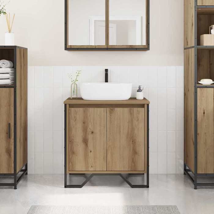 Joli & Fonctionnel - Meuble de Lavabo de Salle de Bain - Support Lavabo - avec stockage Chêne artisanal kda1760455