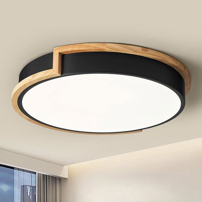 Plafonnier D Plafonnier Noir Luminaire 40cm Lampe pour Chambre Salon Cuisine Couloir Salle à Manger 4000K 36W 40cm Noir PLAFONNIER