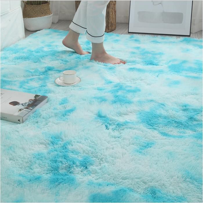 Tapis salon canapé table - Aueq - basse couverture maison bureau enfants nordique tapis à poils élevés ins vent 200 x 300 cm bleu
