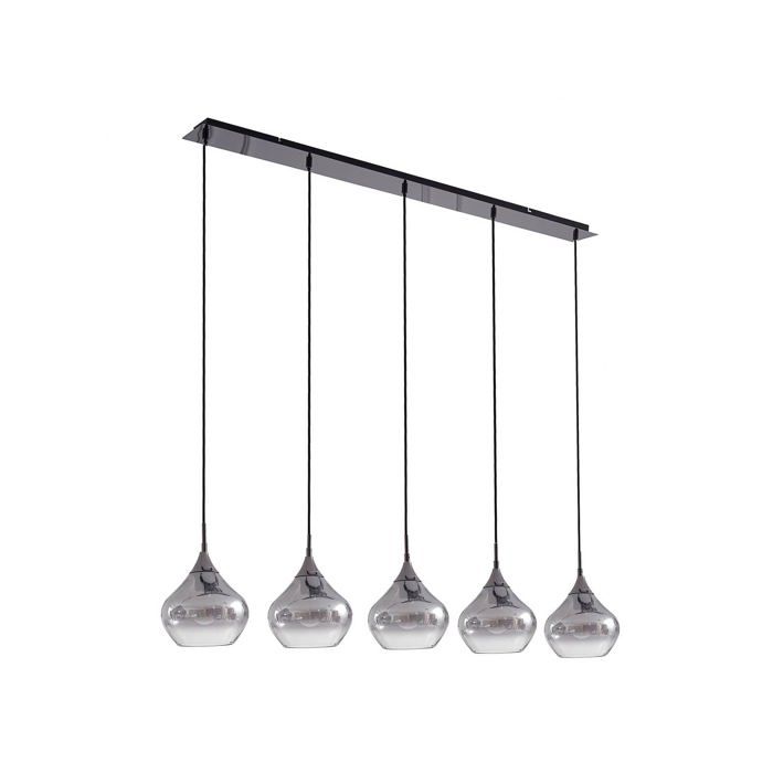 Suspension - Lucande - lampe suspendue - Verre - 132 x 20 x 17 5 cm - gris fumée