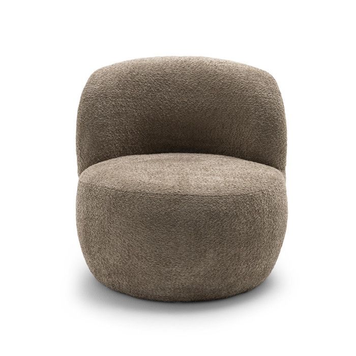 Mo - Fauteuil rond en tissu bouclette - Taupe Mo - Fauteuil rond en tissu bouclette - Taupe
