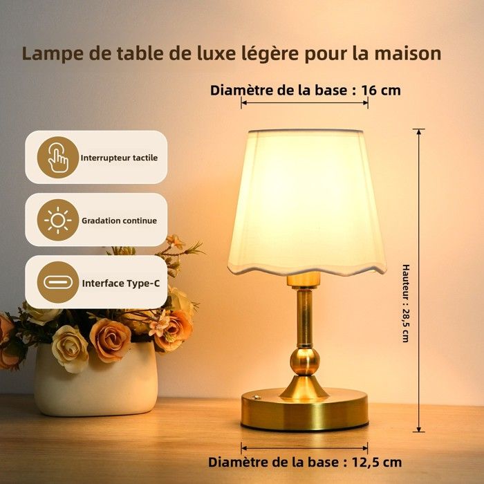 Lampe chevet créative veilleuse ambiance style nordique double mode commande tactile et bouton décoration intérieure