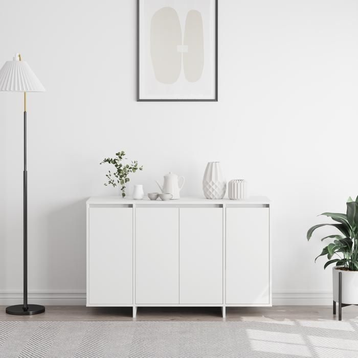 Meuble Rangement - HAOSHOP - Buffet Blanc 120 x 41 x 75 cm Bois dingénierie&01_29695