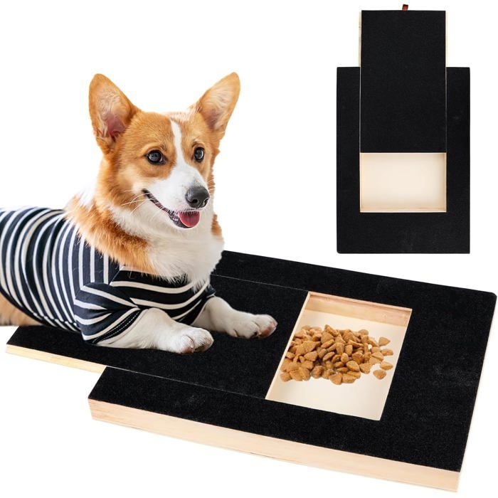 Grattoir Pour Chien Avec Boîte À Friandises 35 X 25 X 3 Cm Sans Stress Pour Griffes De Chien Planche De Papier De Verre