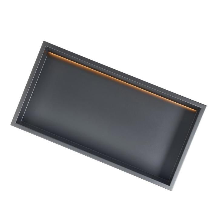 Niche douche encastrable avec bande LED acier inoxydable 304 étanche étagère murale salle de bain noir